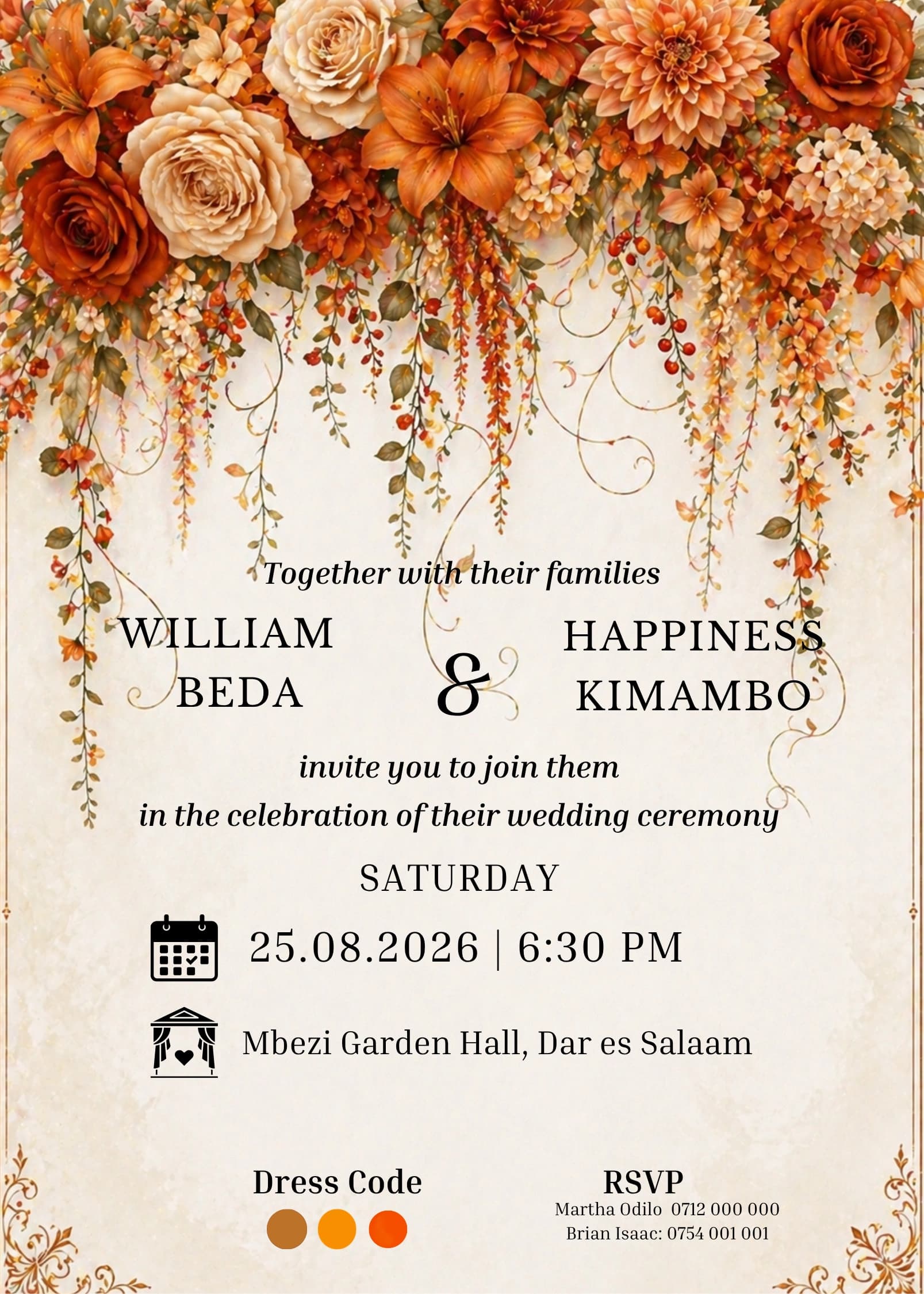 Anemone Noir Garden invitation card design for wedding