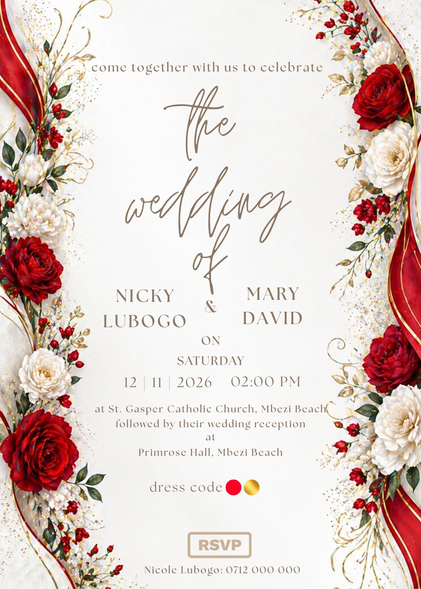 Azure Bloom Wash invitation card design for wedding