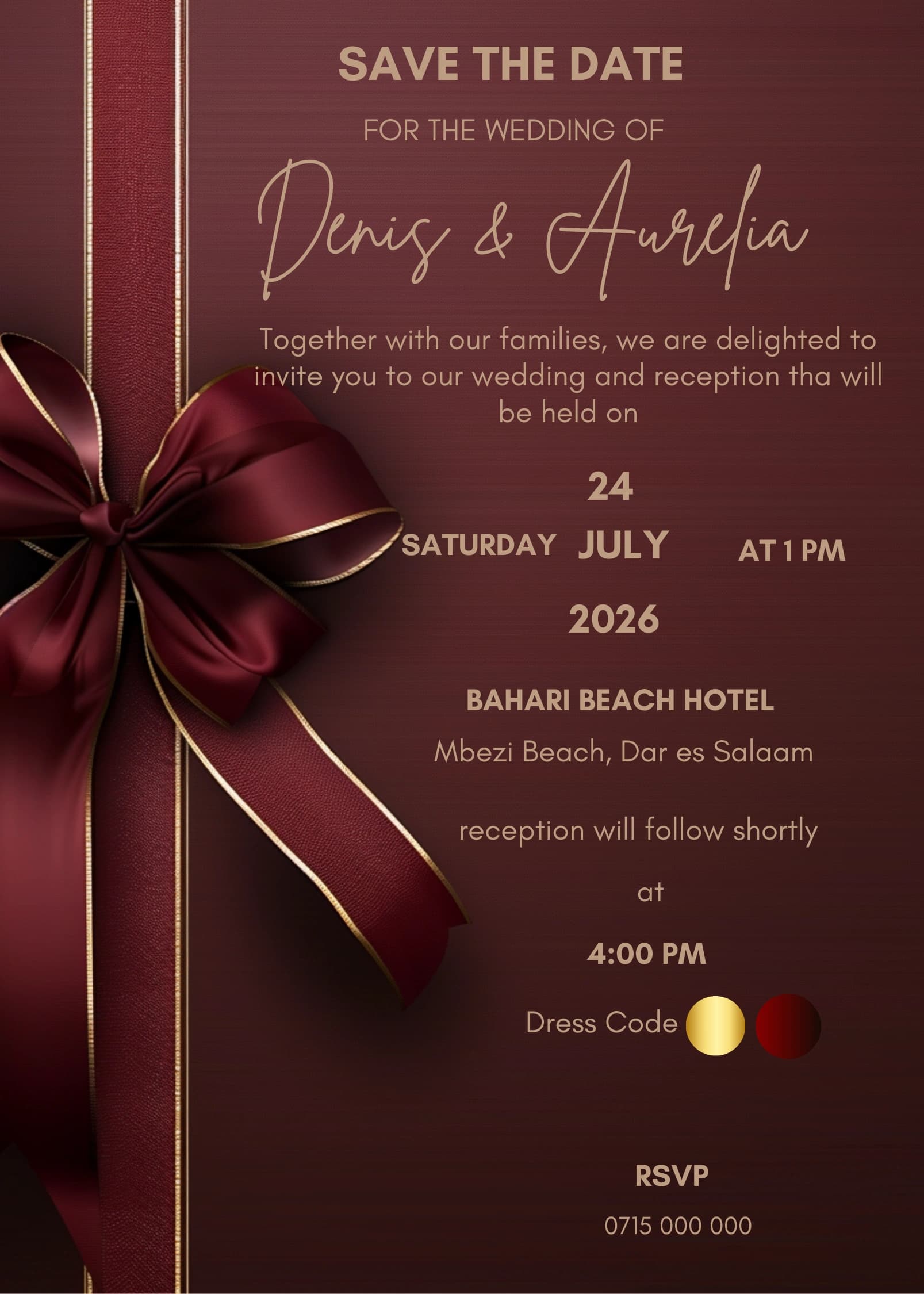 Blush Drawn Story invitation card design for wedding