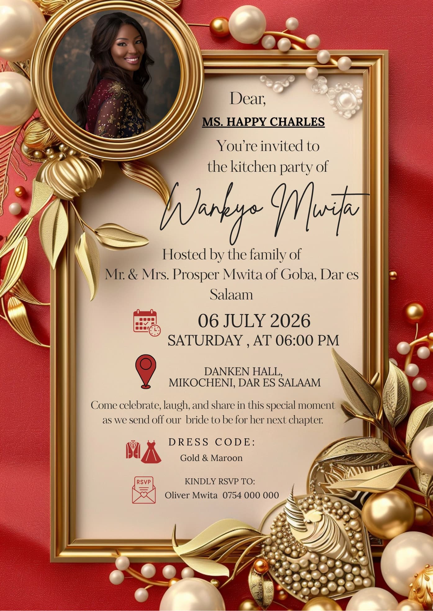 Chrome Classic Sheen invitation card design for send off