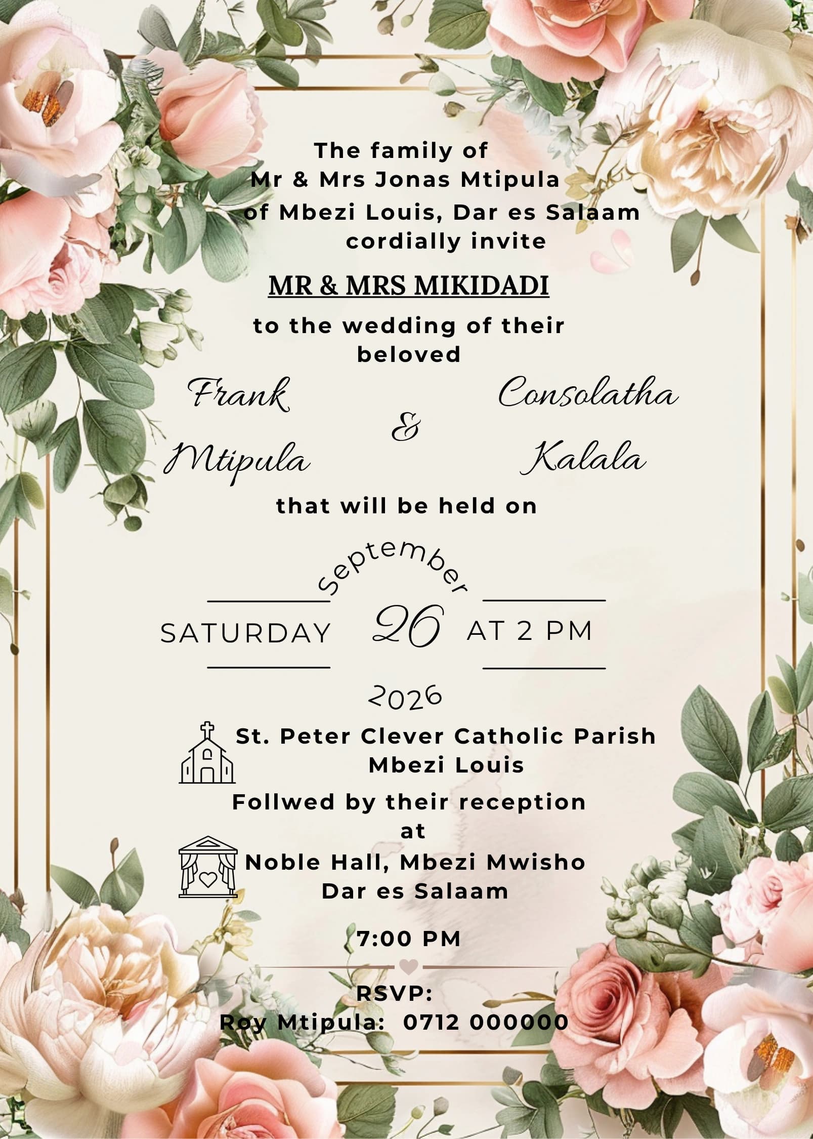 Drifting Gyp Snow invitation card design for wedding