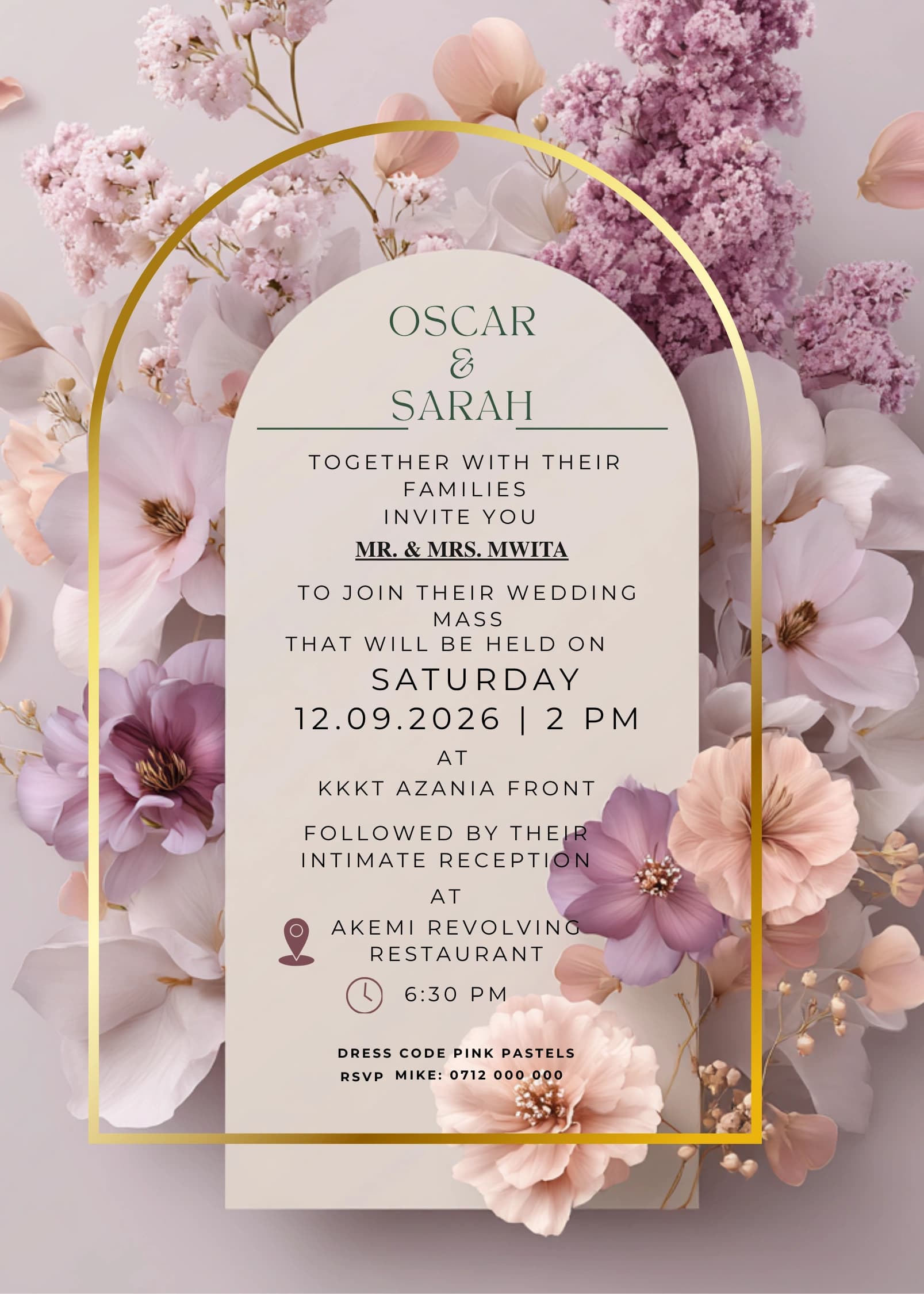 Emerald Ivory Poise invitation card design for wedding