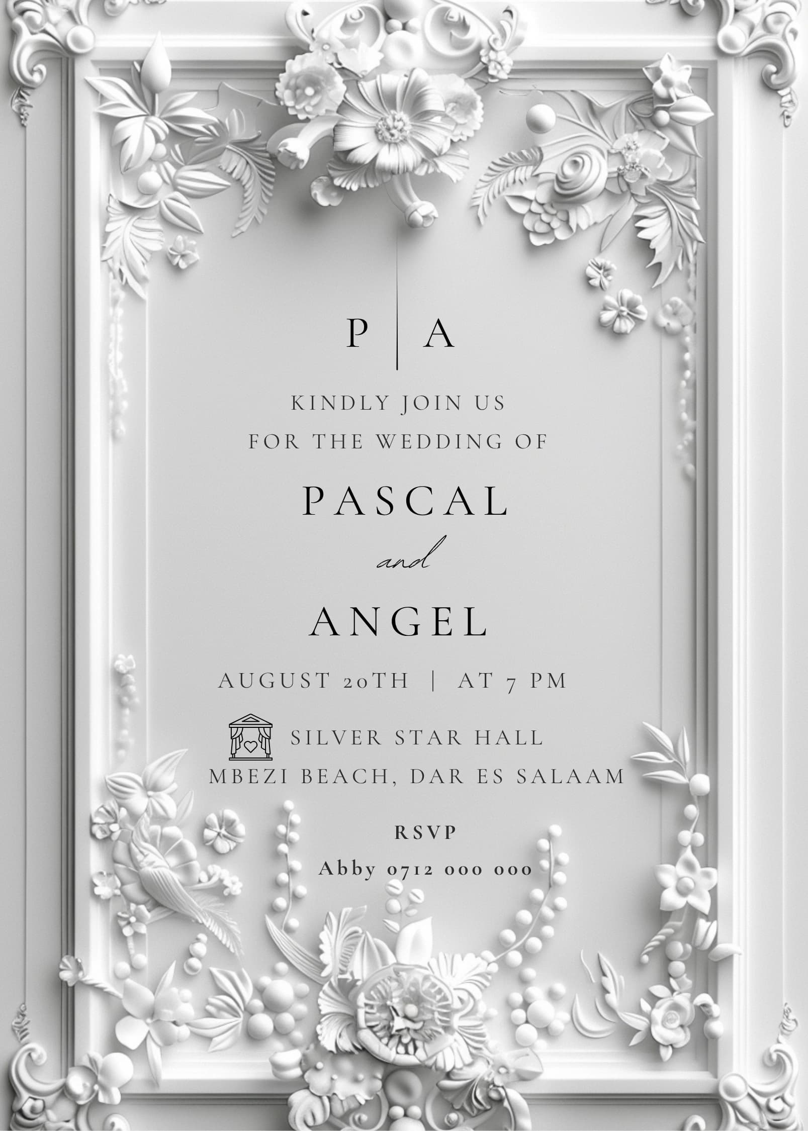 Faded Bloom Memoir invitation card design for wedding