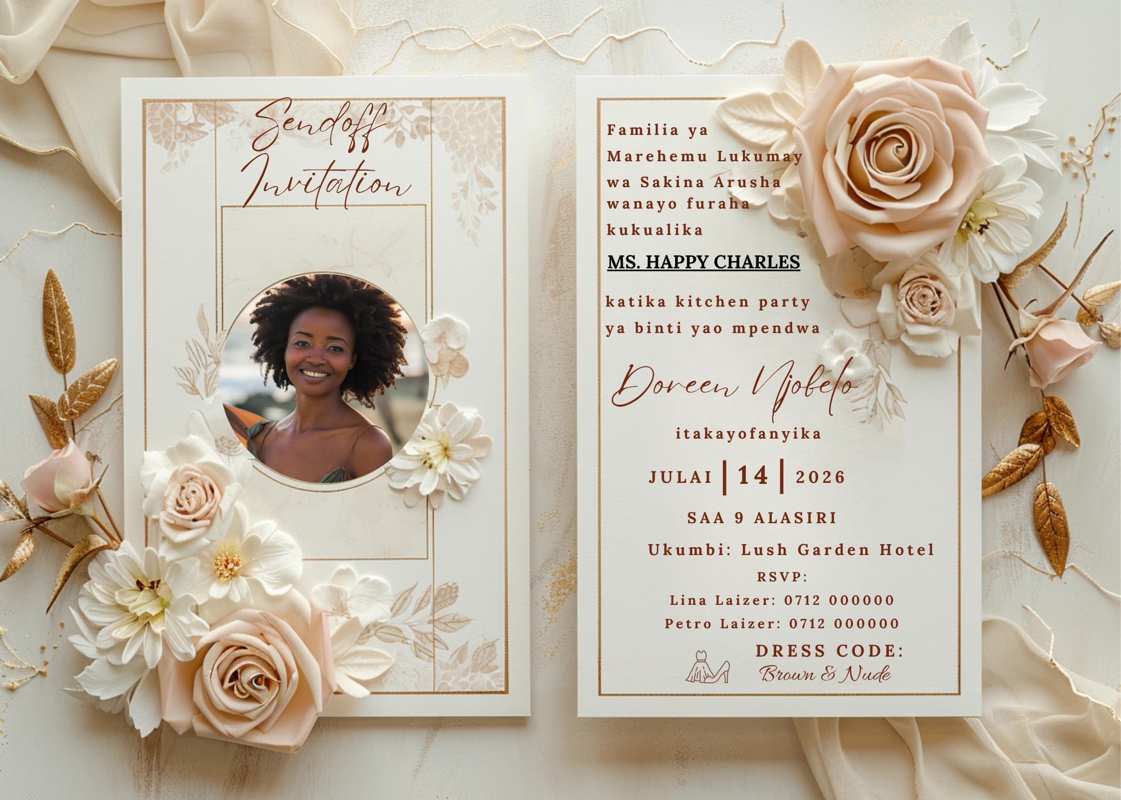 Lilac Watercolor Dream invitation card design for send off