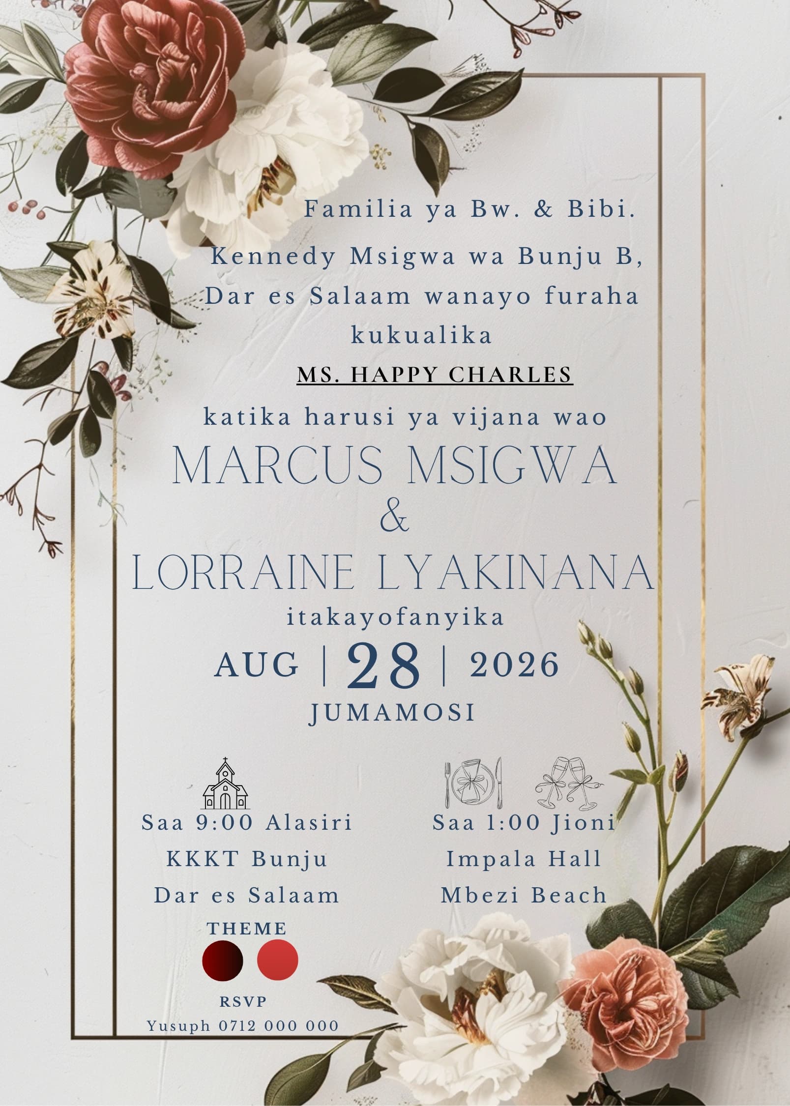 Porcelain Dusk Float invitation card design for wedding
