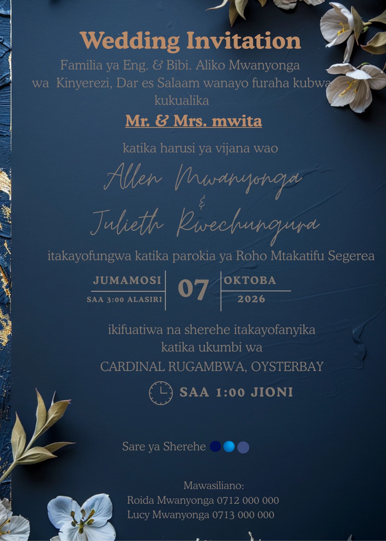 Sketched Linen Grace invitation card design for wedding