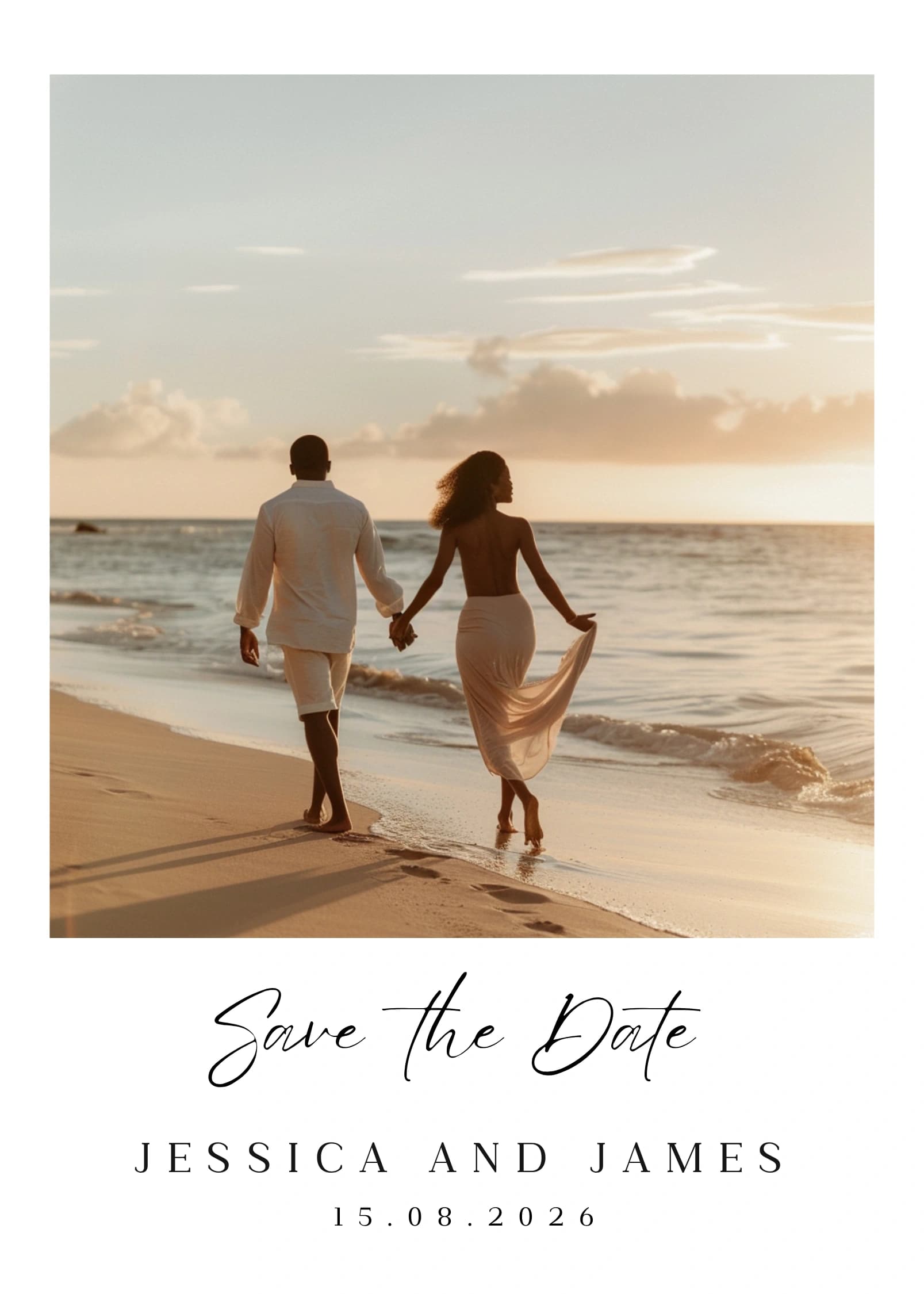 Sleek Photo Vow invitation card design for wedding