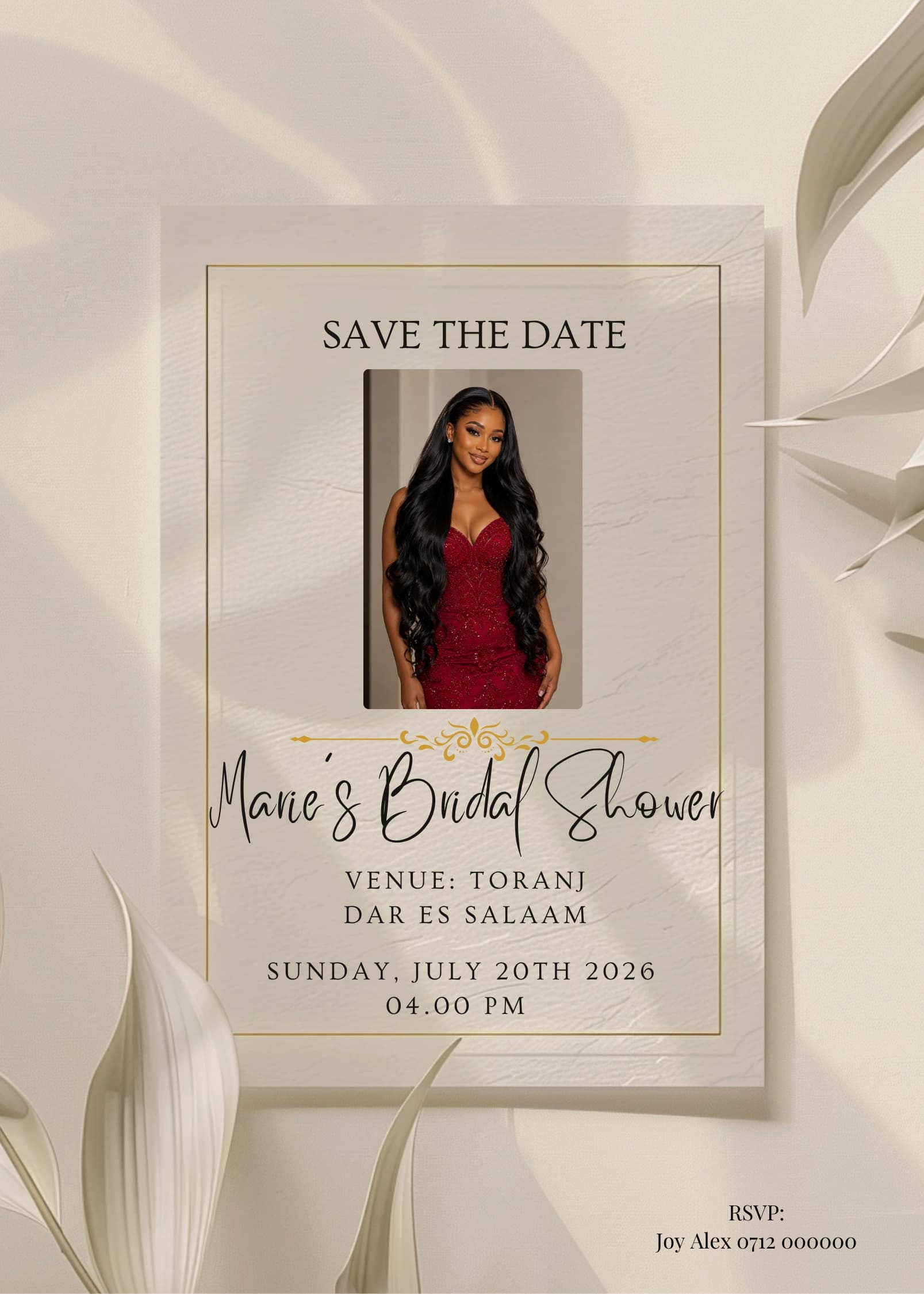 Velvet Lace Reverie invitation card design for bridal shower